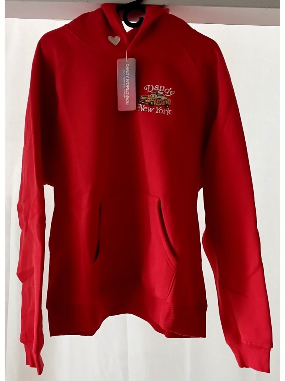 DANDY WORLDWIDE "New York" Oversized Luxury Hoodie RED NWT  Large